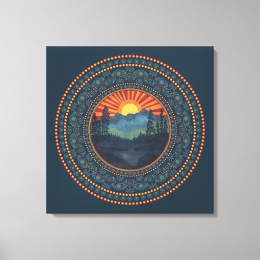  wildernis Sunset Dot Mandala Canvas (Voorkant)