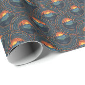  wildernis Sunset Mandala Art Deco Fans Cadeaupapier (Rol Hoek)