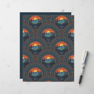 wildernis Sunset Mandala Art Deco Scallop