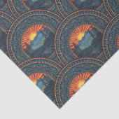 wildernis Sunset Mandala Art Deco Scallop Tissuepapier (Detail)