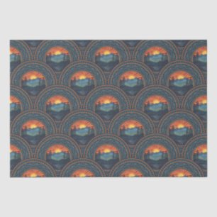 wildernis Sunset Mandala Art Deco Scallop Tissuepapier