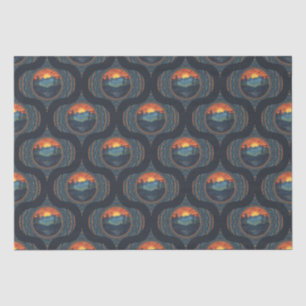 wildernis zonsondergang Mandala Mid Century Ogee Tissuepapier