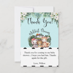 Wildest Dreams Safari BabyShower bedankkaart