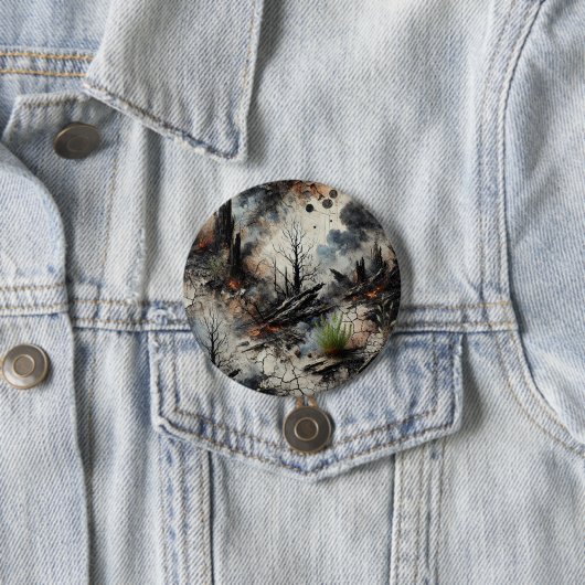 Wildfire Aftermath Abstracte Kunst Button (In situ)