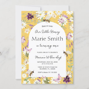 Wildflower 1e bij - Dag Verjaardag Tuinfeest Kaart