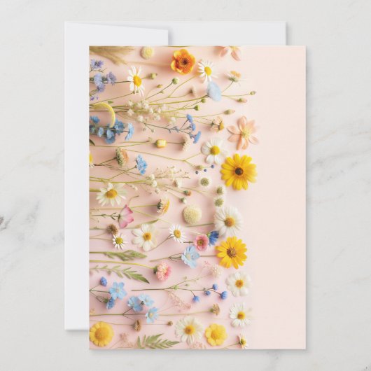 Wildflower 1e verjaardag uitnodiging (Achterkant)