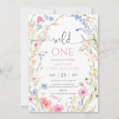 Wildflower 1st Birthday Invitation Template, Edita (Devant)