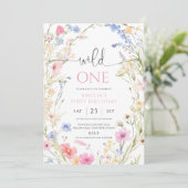 Wildflower 1st Birthday Invitation Template, Edita (Debout devant)