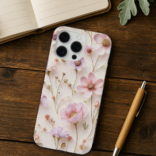 Wildflower 3D-effectpatroon, Cottagecore Floral iPhone 16 Pro Max Hoesje
