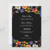 Wildflower 70e verjaardag Save Datum Details Zwart Kaart (Achterkant)