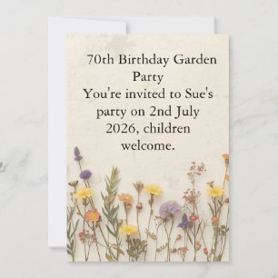 Wildflower 70e verpartagingsfeest tuin bloemen  kaart