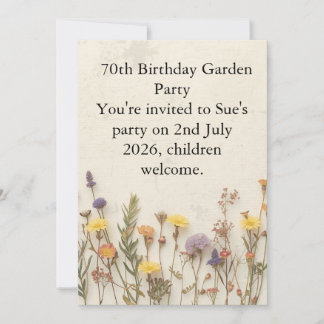 Wildflower 70e verpartagingsfeest tuin bloemen  kaart