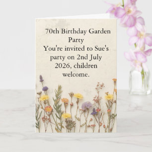 Wildflower 70e verpartagingsfeest tuin bloemen  kaart