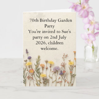Wildflower 70e verpartagingsfeest tuin bloemen  kaart