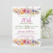 Wildflower 70ste verjaardag kaart (Staand voorkant)