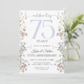 Wildflower 75e verjaardag kaart (Staand voorkant)