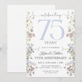 Wildflower 75e verjaardag kaart (Voorkant / Achterkant)