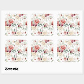 Wildflower 7e verjaardag vierkante sticker (Vel)