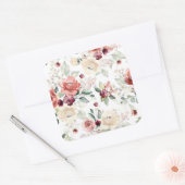 Wildflower 7e verjaardag vierkante sticker (Envelop)