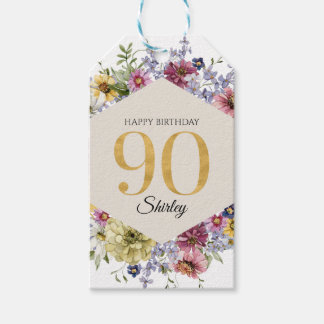 Wildflower 90th Birthday Personalized Cadeaulabel