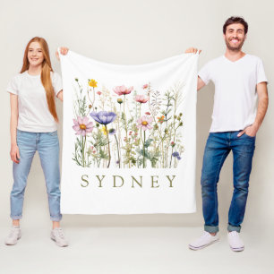 Wildflower aangepaste naam fleece deken
