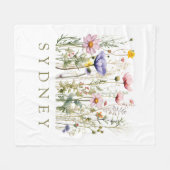 Wildflower aangepaste naam fleece deken (Voorkant (Horizontaal))