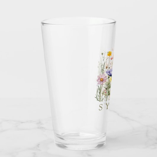 Wildflower aangepaste naam glas (Rechts)