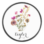 Wildflower aangepaste naam hockey puck (Voorkant)