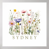 Wildflower aangepaste naam poster (Voorkant)