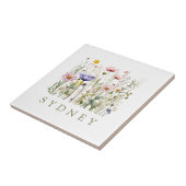 Wildflower aangepaste naam tegeltje (Zijkant)