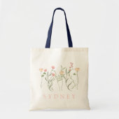 Wildflower aangepaste naam tote bag (Voorkant)