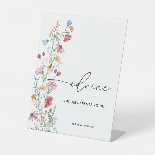 Wildflower advies reclamebord met voetstuk (Voorkant)