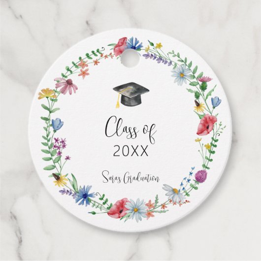 Wildflower Afstuderen Bedankjes Labels (Voorkant)
