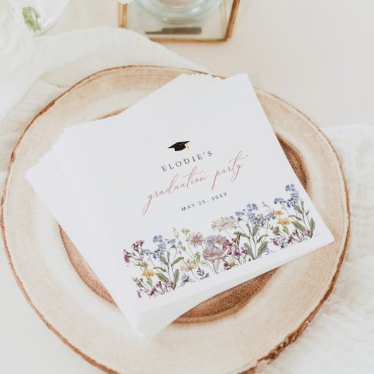 Wildflower Afstuderen Papier Papier servetten Bloe