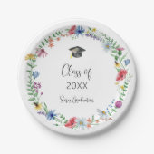 Wildflower Afstuderen Papieren Bordje (Voorkant)