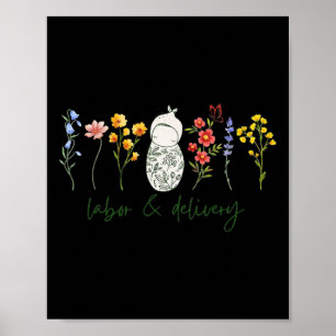 Wildflower Arbeid en Levering Verpleegkundige Afst Poster