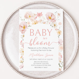 Wildflower Arch Baby in Bloom Baby shower Kaart