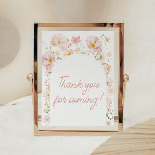 Wildflower Arch Baby in Bloom Bedankt voor uw koms Poster