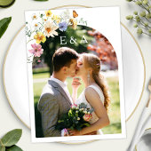 Wildflower Arch | Boho Foto Huwelijksmenu kaart