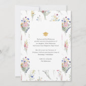 Wildflower Arch Foto Afstuderen Aankondiging (Achterkant)