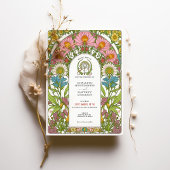  Wildflower Art Nouveau bruiloft Kaart