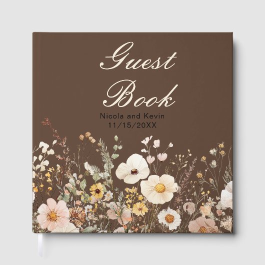 Wildflower Autumn Fall Floral Wedding Gastenboek (Voorkant)