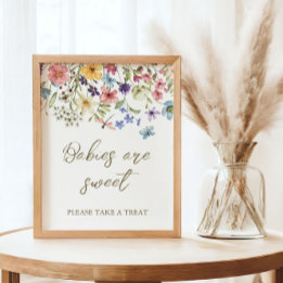 Wildflower Baby in bloei Baby shower gunsten teken Poster