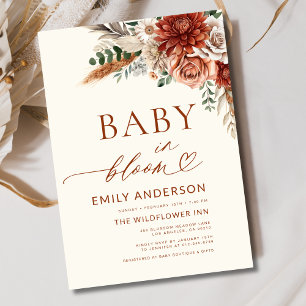 Wildflower Baby in Bloom Autumn Baby shower Kaart