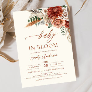 Wildflower Baby in Bloom Autumn Baby shower Kaart