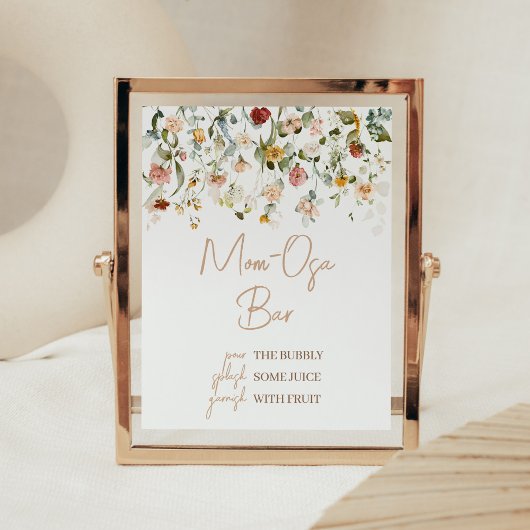 Wildflower Baby in Bloom Baby shower Moeder Osa Ba Poster