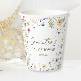 Wildflower Baby In Bloom Baby Shower Papieren Bekers
