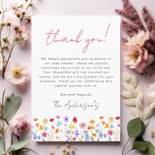 Wildflower Baby in Bloom Baby shower Tuin Bedankkaart