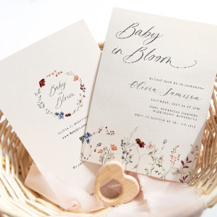 Wildflower Baby in Bloom Bloemen Baby Shower Kaart