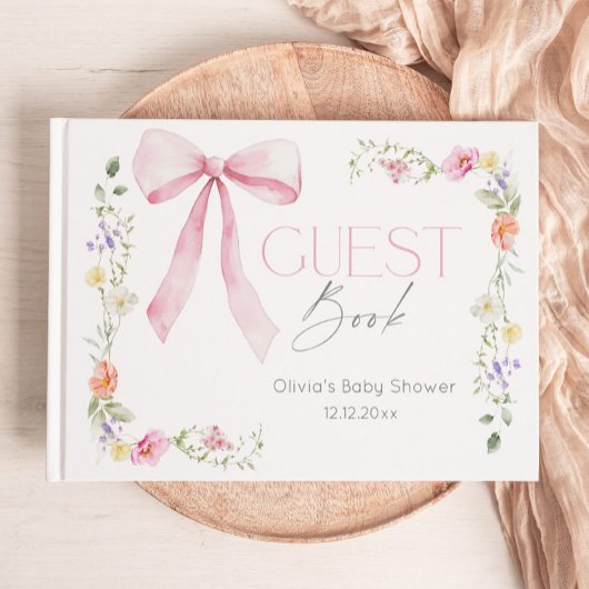 Wildflower Baby in Bloom Bow Baby shower Gastenboek